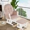 Costway Glider and Ottoman Cushion Set Wood Baby Nursery Rocking Chair Beige/Brown/Dark Grey/Light Grey/Pink/Grey